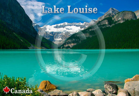Lake Louise Rocks Metal Magnet