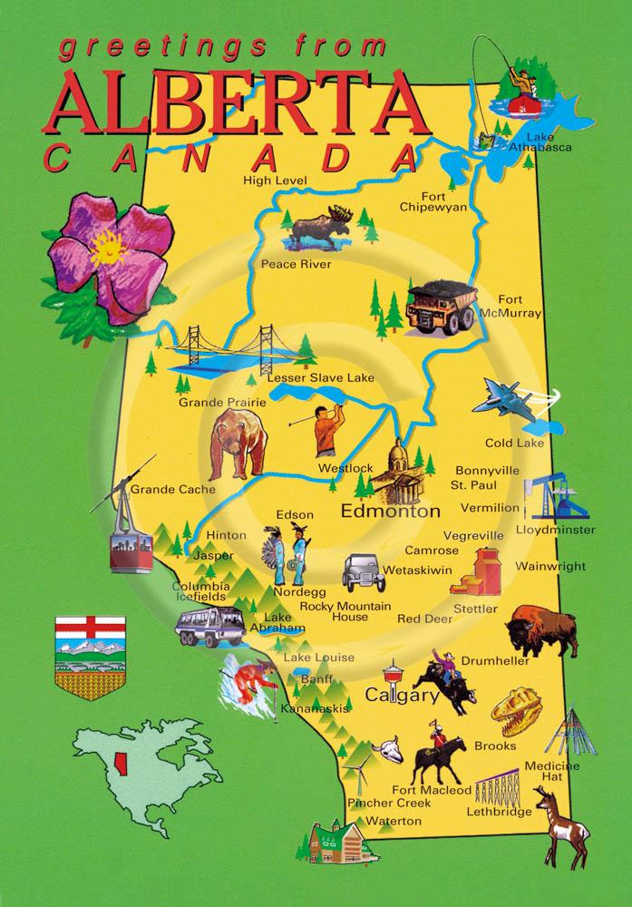 Alberta Map 4x6 Card