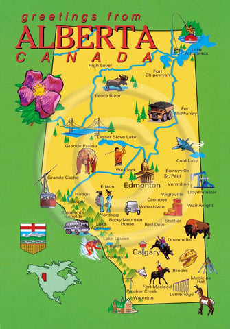Alberta Map 4x6 Card