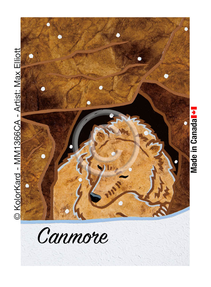 Sleeping Grizzly Canmore Max Elliott Metal Magnet