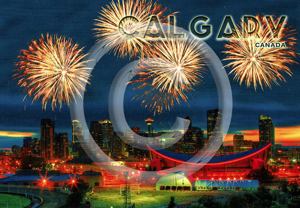 Calgary Saddledome Fireworks 5x7 Card