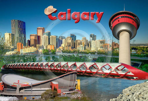 Calgary Collage Metal Magnet
