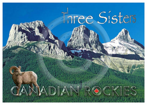 Three Sisters with Bighorn sheep 5x7 Card