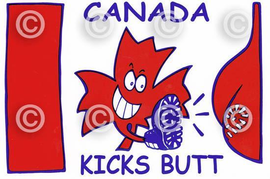 Canada Kicks Butt Decal 4x6