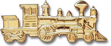 Gold Steam Engine Lapel Pin